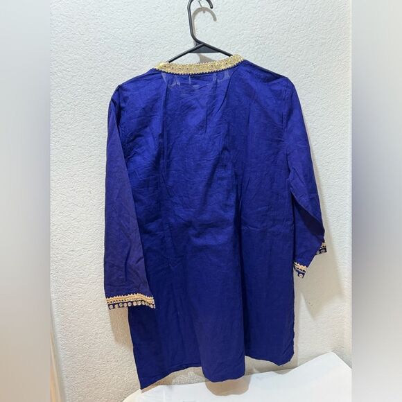 Chicos Top 1M Gold Beaded Embroidered Polka Dot Embellished Statement Boho Gypsy - Picture 3 of 7